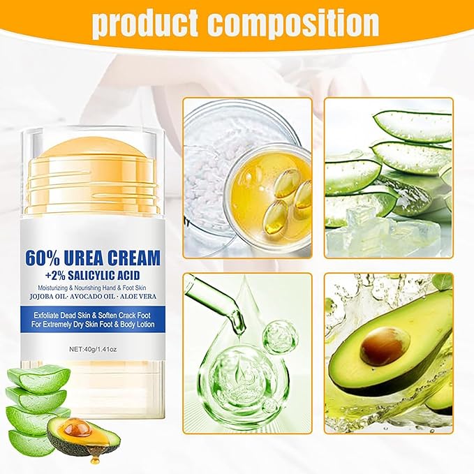 60% Urea Hydrating and Anti-Cracking Foot Cream,Relieves And Repairs Cracked Dry Feet And Hands,Foot Lotion Heel Stick Repairs and Hydrates Dry and Cracked Feet and Hand