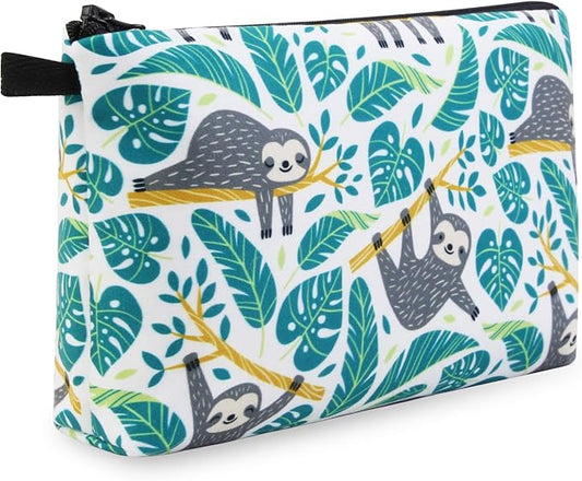 MAGEFY Small Makeup Bag Waterproof Cosmetic Bag Portable Travel Makeup Bags with Zipper Lightweight Makeup Pouch (1 pack, 0172 sloth gifts)