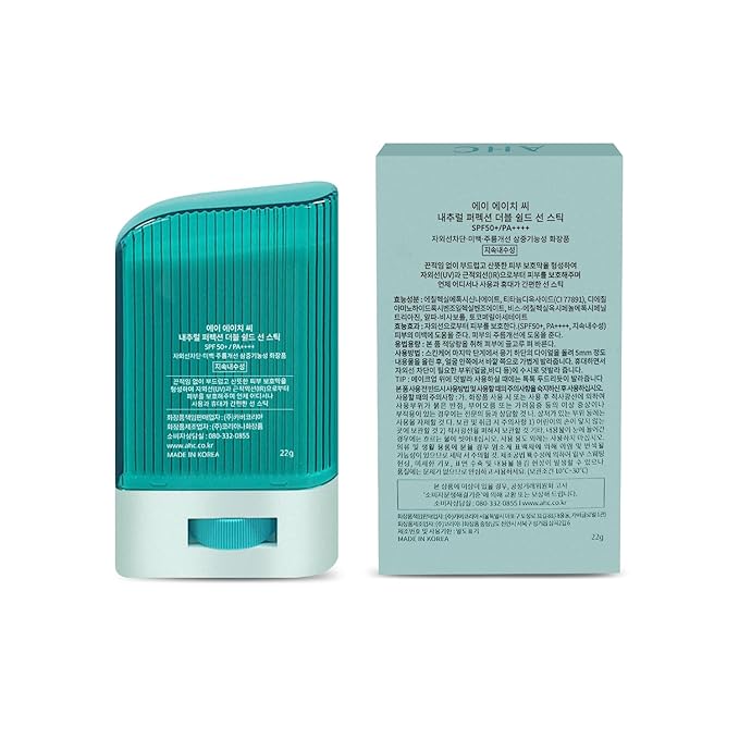 gadi place AHC Natural Perfection Double Shield Sunstick 22g / 0.78 Oz (Green) SPF50+ PA++++ | UV Protection Sunscreen Sun for Face and Body stick Korean K-Beauty, 22.0 grams, 1