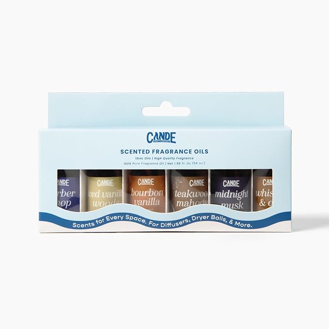 CANDECraftCo Premium Fragrance Oil Bundles – Diffuser Oils Fragrances Scented for Home, Candle Soap Making Supplies, Aromatherapy Blends for House (Clean, 6-Pack)