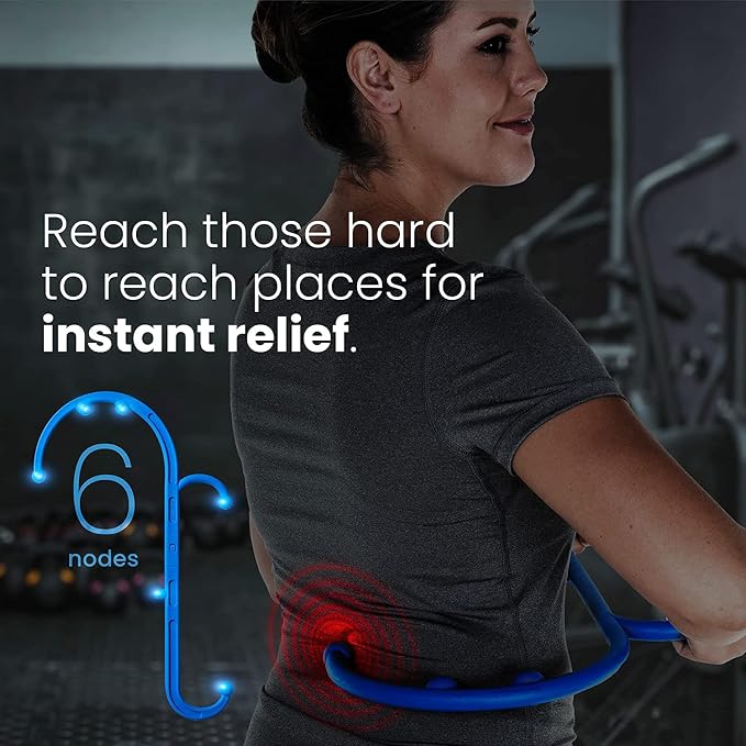 Mount Plus MP005 Back Massager Handheld Tool | Back and Neck Massager | Trigger Point Therapy Self Massage Tool | Fibromyalgia Pain Relief