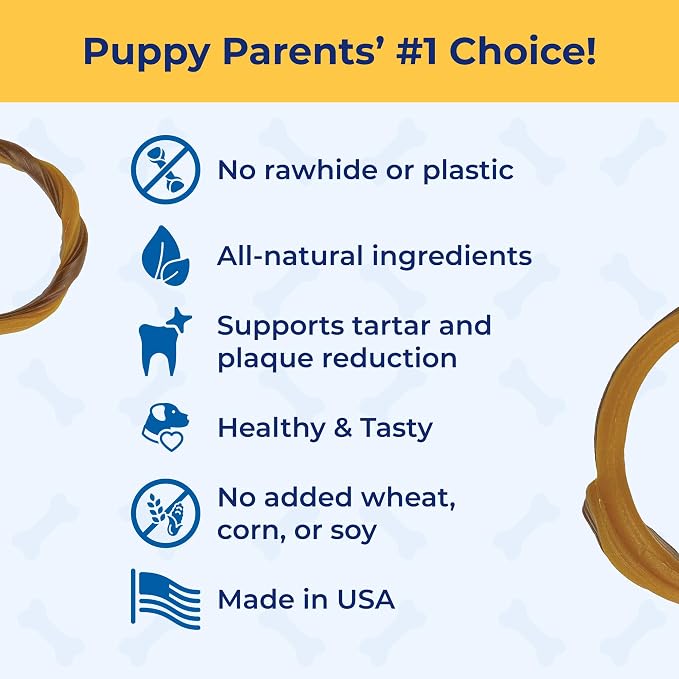 N-Bone Puppy Teething Rings, Taste of Texas Queso Con Carne Flavor, Natural Puppy Teething Chews, Helps Soothe Teething Gums, Calcium Enriched Chew Treats, 3 Rings