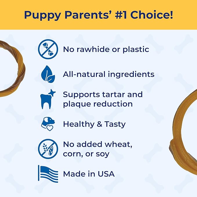 N-Bone Puppy Teething Rings, Taste of Texas Chicken Fajitas Flavor, Natural Puppy Teething Chews, Helps Soothe Teething Gums, Calcium Enriched Chew Treats, 3 Rings
