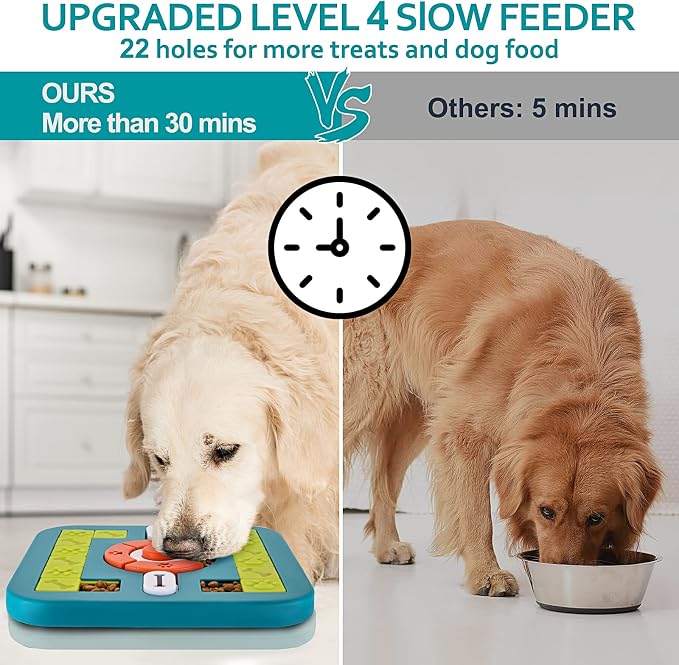 Dog Puzzle Toys, Treat Dispensing Dog Enrichment Toys for IQ Training and Brain Stimulation, Interactive Mentally Stimulating Toys as Gifts for Puppies, Cats, Dogs (M-Level 3)