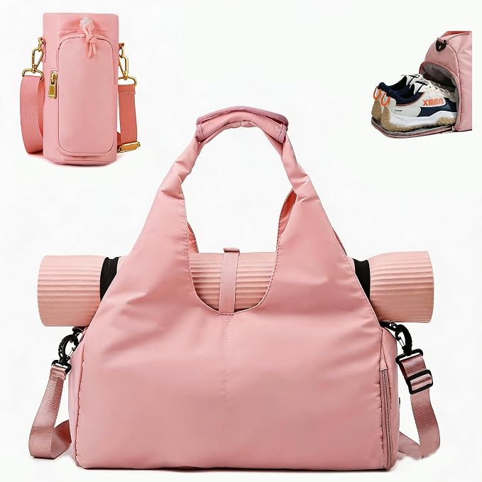 Yoga Mat Bag, Sport yoga Gym Bag for women, Lightweight yoga mat bag carrier with Yoga Strap, Carryall Yoga Tote Bag