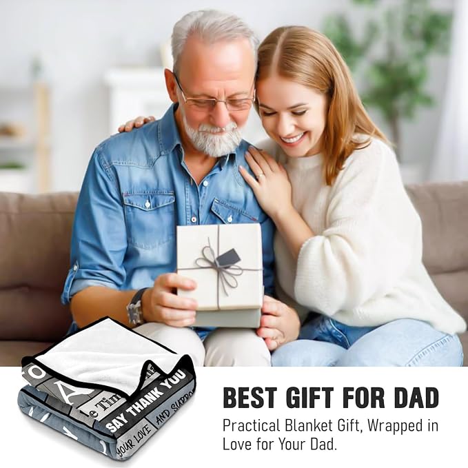 Birthday Gift for Dad from Daughter or Son - to My Dad Blanket 60"x80" | Soft and Cozy Keepsake Blanket Thoughtful Gift on Christmas Valentines Day Fathers Day Birthday