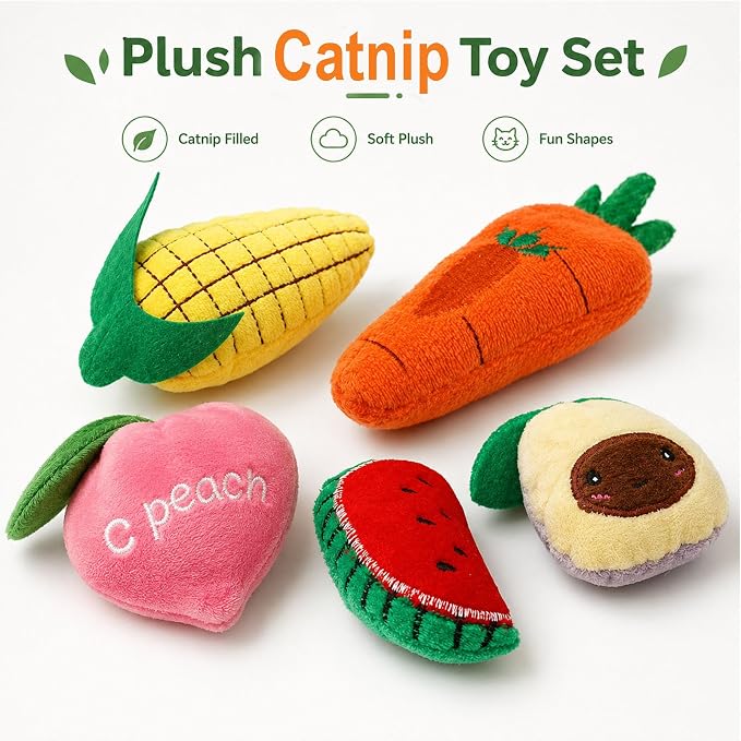Cat Toys, Interactive Cat Toy for Indoor Cats, Soft and Durable Crinkle Sound Catnip Toys, Catnip Filled Mouse Cat Teething Chew Toy (Pack of 12) (002, Large)