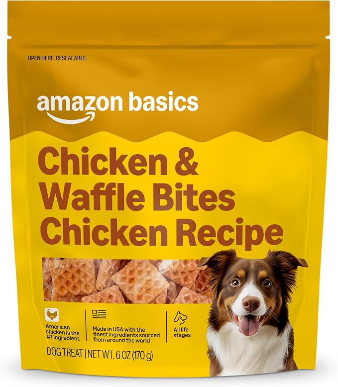 Amazon Basics Dog Treats Chicken and Waffle Bites 6oz (Previously Wag)