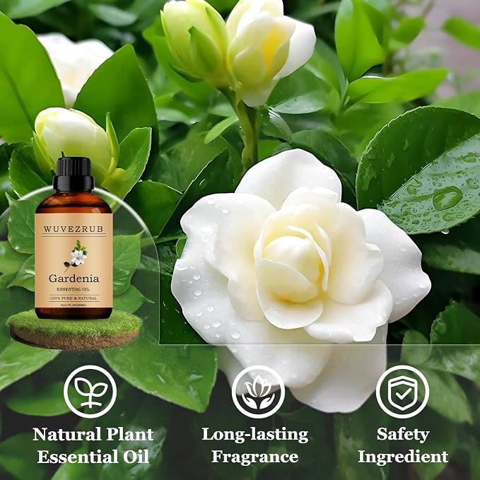 Gardenia Essential Oils 60ML, Pure Gardenia Essential Oil for Aromatherapy Diffuser - 2 Fl Oz