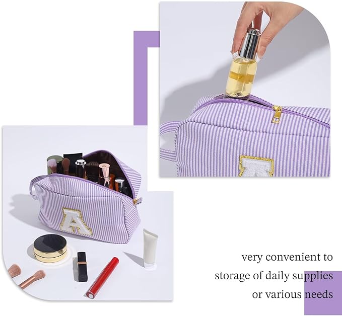 YOOLIFE Gifts for Sister - Birthday Gifts for Sister, Sister Gifts, Sisters Gifts from Sister, Sister In Law Gifts, Personalized Gifts Idea for Women Her, Travel Initial Purple Makeup Bags for Women D