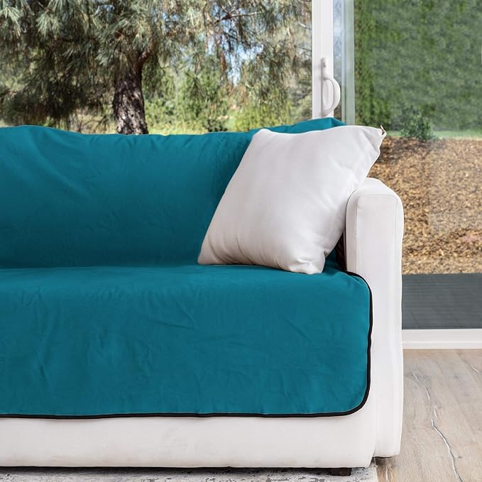 Waterproof Blanket for Bed & Couch Protection, Blue/Beige, 80"x90" | High-Density Heavy-Duty Material – Ultra-Soft & Durable Soft Fleece, Leakproof, Reversible, Silent No-Crinkle Design