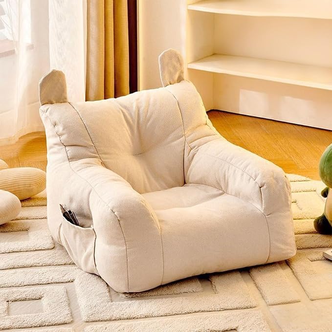 Cute Pet Furniture, Pet Bed for Medium Dogs and Cats, Soft Washable Pet Beds with Non-Slip Bottom and Raised Rim for Living Room, Bedroom, Kitchen, Balcony Indoor Use (White)