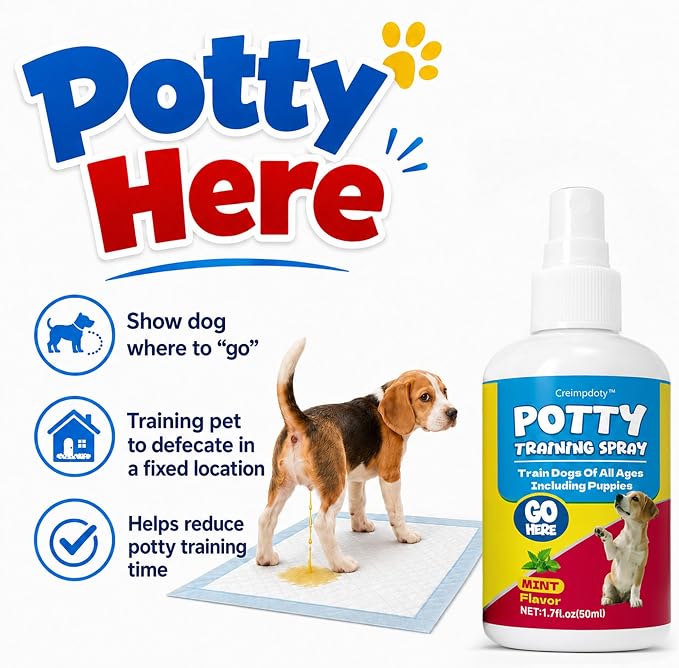 Dog Potty Training Spray Set, Puppy Pee Spray, Stops Urination & Marking, Indoor & Outdoor Potty Training for Dogs & Puppies, Essential Tools for Dog Training (1.7 fl oz, 2-Pack)