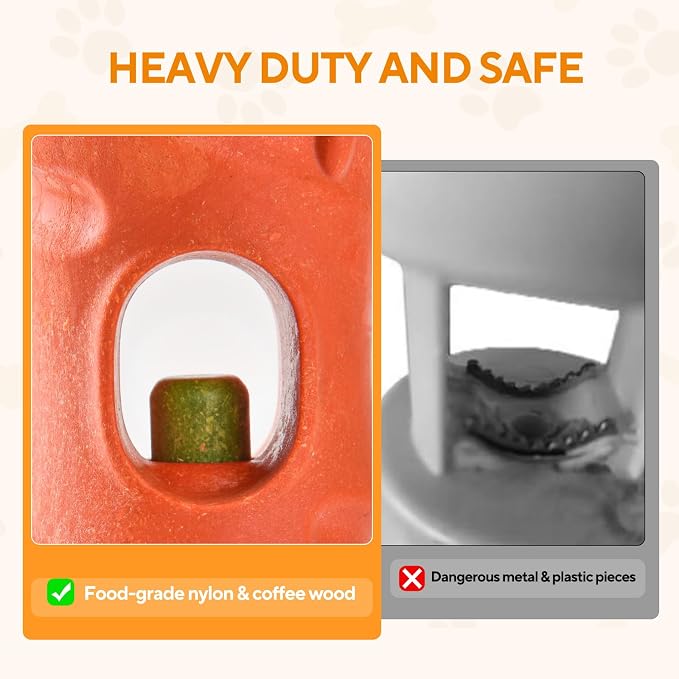 LIFLIX Cute Carrot Bully Stick Holder, Heavy Duty Dog Chew Holder for Large Breeds, Safety Device to Prevent Choking
