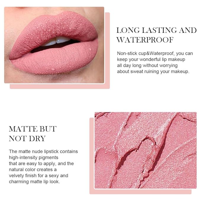 BINGBRUSH Crayon Matte Longwear Lipstick Pack Set,Moisture Smooth Color Stick Ultimate Lip Crayon for Makeup Collection - Waterproof Velvet Lipgloss (03#, 1 Count (Pack of 1))