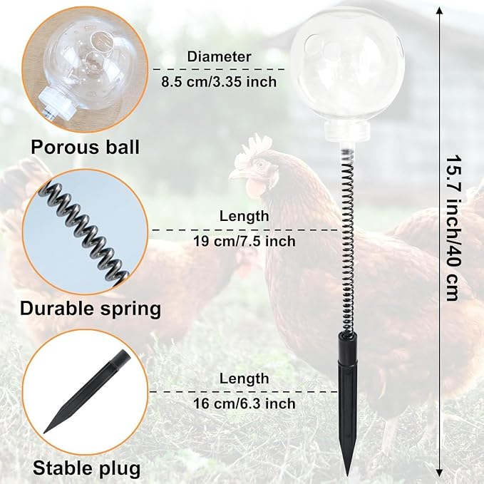 2PCS Chicken Pecking Toys – Swinging Slow Feeder Treat Dispenser for Chickens, Ducks, Birds, Parrots – Poultry Coop Enrichment Toys for Pecking and Foraging Fun