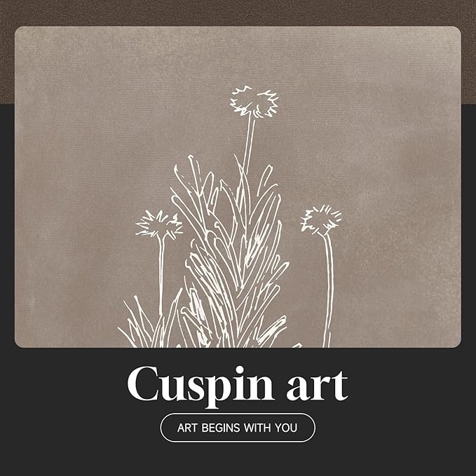 Framed Boho Botanical Wall Art for Bedroom, 4 Piece Vintage Neutral Floral Canvas Painting Prints, Minimalist Rustic Flower Pictures for Farmhouse Living Room Kitchen Dining Room Wall Decor, 11x14 In