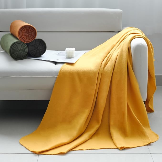 ZYFZCYBL Fleece Throw Blanket Blankets Bulk 6 Pack Soft Lightweight for Cozy Polar Fleece 50 x 60 Solid Pet-Friendly Colorful Bed Sofa Couch Fleece Fabric Travel Wedding Gift（Assorted 3）