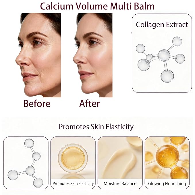 2PCS Calcium Multi Balm Stick -Collagen Moisturizing Balm Stick for Face,Eyes & Neck, Anti-Wrinkle Eye Cream, Wrinkle Core Sticks For Firming Skin, Hydrating, Anti-aging