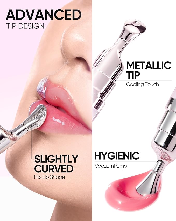 Hydrating Brightening Lip Serum, Smooth Tinted Lip Stain, Plumping Lip Gloss with Polypeptide Squalane, Moisturizing Balms, Brighten Dark Lips, Korean Beauty Makeup (06 Cherry Red)