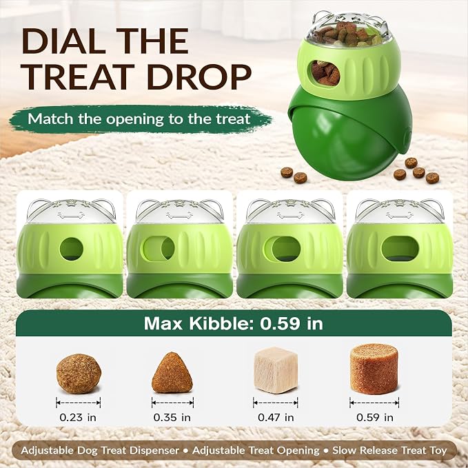 KADTC Wobble Treat Dispensing Ball, Slow Feeder & Puzzle Toy for Small Dogs