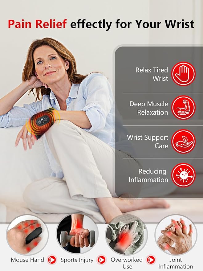 Red Light Therapy for Hand Wrist, 3000mAh Wireless Controller, Near Infrared Light Therapy Wrist Brace & Red Light Therapy Wrist Wrap Pad for Faster Recovery