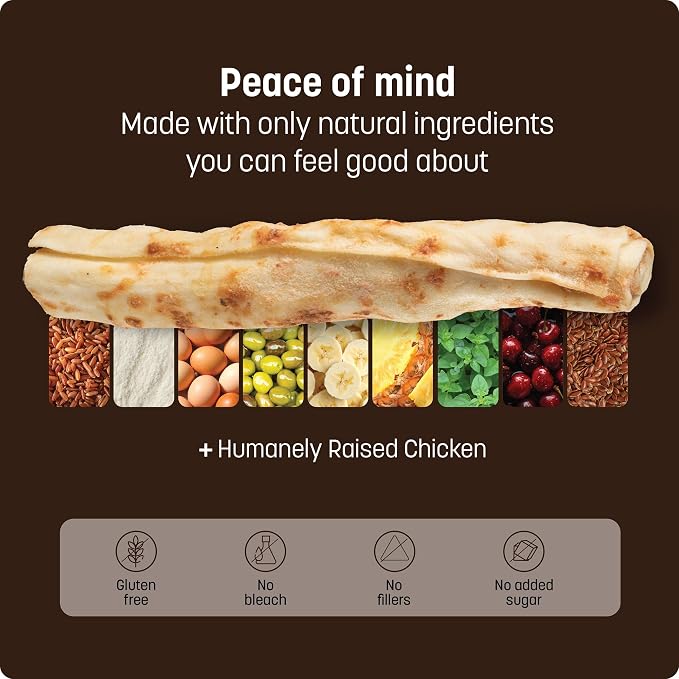 Earth Animal No Hide Dog Chews - Rawhide Free Medium Rolls 3 Count Chicken | Medium Chicken Flavored Natural Rawhide Free Long Lasting Dog Chews - Treats for Medium Dogs and Aggressive Chewers