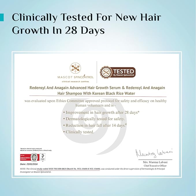 Pilgrim Advanced Hair Growth Serum with Redensyl 3%, Anagain 4% & Baicapil | Hair Fall Control & Regrowth | Korean Black Rice | For Men & Women, 3.38 Fl Oz (100ml)