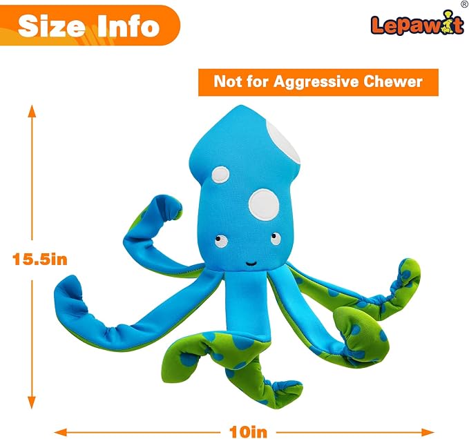 Squeaky Dog Toys, Floating Dog Toys for Indoor or Outward Play, Interactive Gifts for Small and Medium Dogs - Octopus