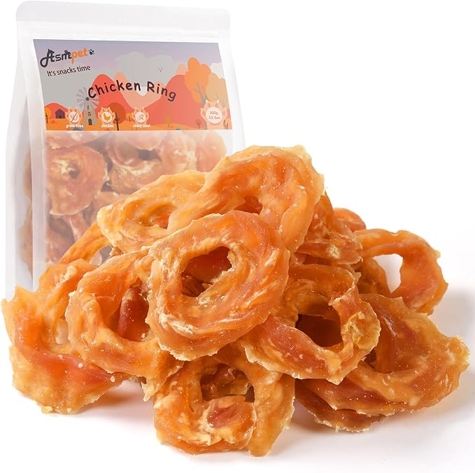 Chicken Jerky Dog Treats, Chicken Rings, Training Treats for Dogs, Natural Dog Jerky Treats