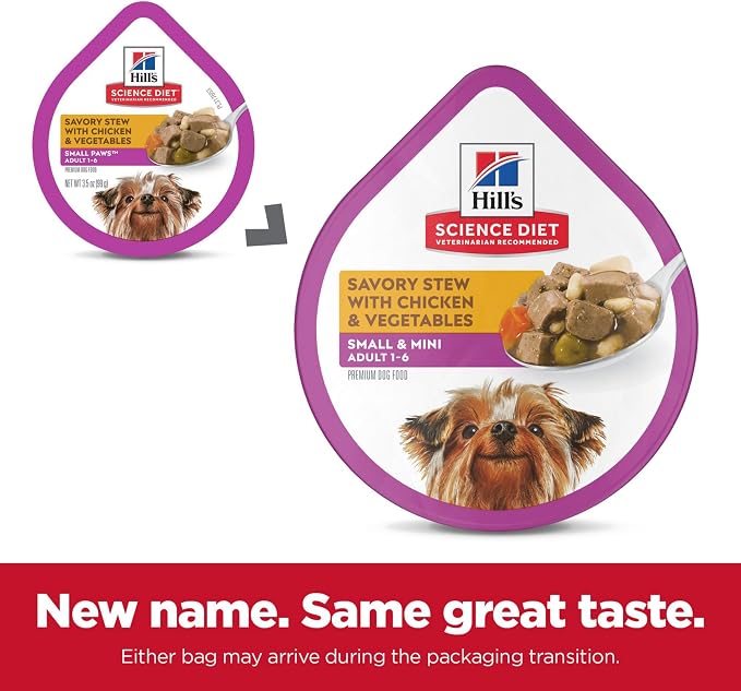 Hill's Science Diet Adult 1-6 Small & Mini Wet Dog Food | #1 Veterinarian Recommended, Chicken & Vegetables, 3.5 oz. Trays, 12-Pack