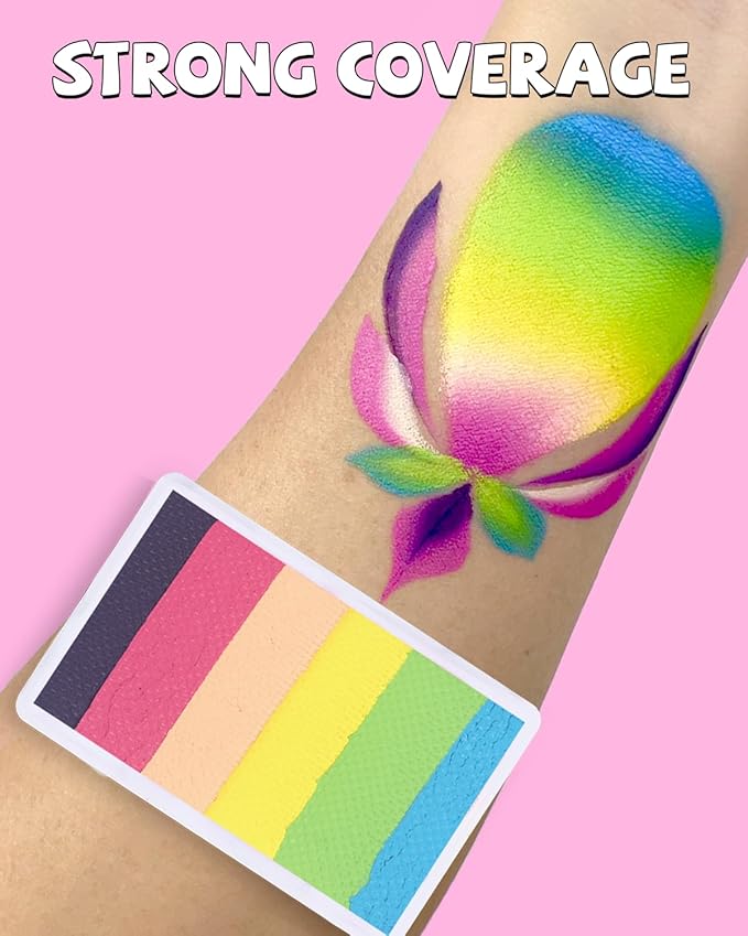 Anka Bella Professional Water Activated Rainbow Cake Face Paint（Wonderland）50gm,Hypoallergenic, Non-Toxic,Face Body Painting Makeup