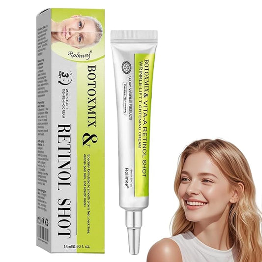 Rolimey Botoxmix & Vita-A Retinol Shot Wrinkle-Lift Tightening Cream, Vita A Retinal Shot Tightening Booster, Rolimey Anti Wrinkle cream - Pore Minimizer, Wrinkles & Fine Lines for All Skin (1PC)