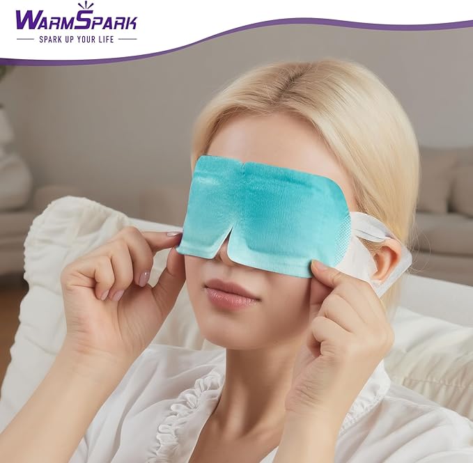 Self Heating Eye Mask Warm Compress for Dry Eyes, Disposable Heated Eye Mask for Fast Relief, Sleep, Spa, Travel Essentials & Relaxation Gifts for Women (30 Count, Lavender)