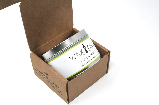 Wax and Oils Soy Wax Aromatherapy Scented Candles (Lemongrass) 8 Ounces. Single