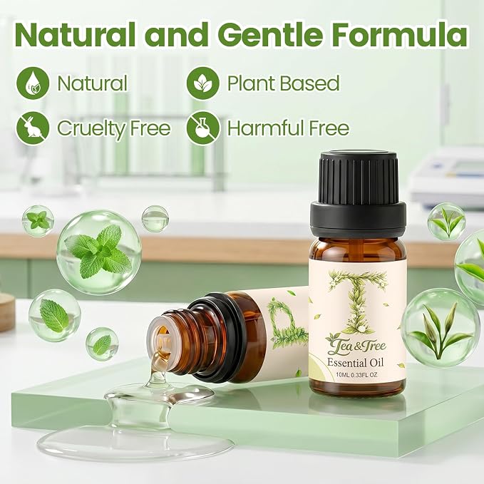 Auelife Essential Oils for Diffusers for Home, 6 Pack Fresh Scented Oil Set | Aromatherapy Gift with Grapefruit, Lemon, Peppermint, Eucalyptus, Blossom & Orange, Tea Tree for Home, Candle Making