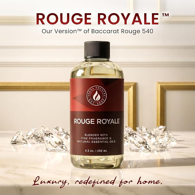 Aroma Country Rouge Royale Diffuser Oil - Luxury Essential Oils for Diffuser Refill & Air Freshener Room Spray, Long-Lasting, Natural Home Fragrance and Hotel Scent for Diffusers & Machines (4 Fl. oz)