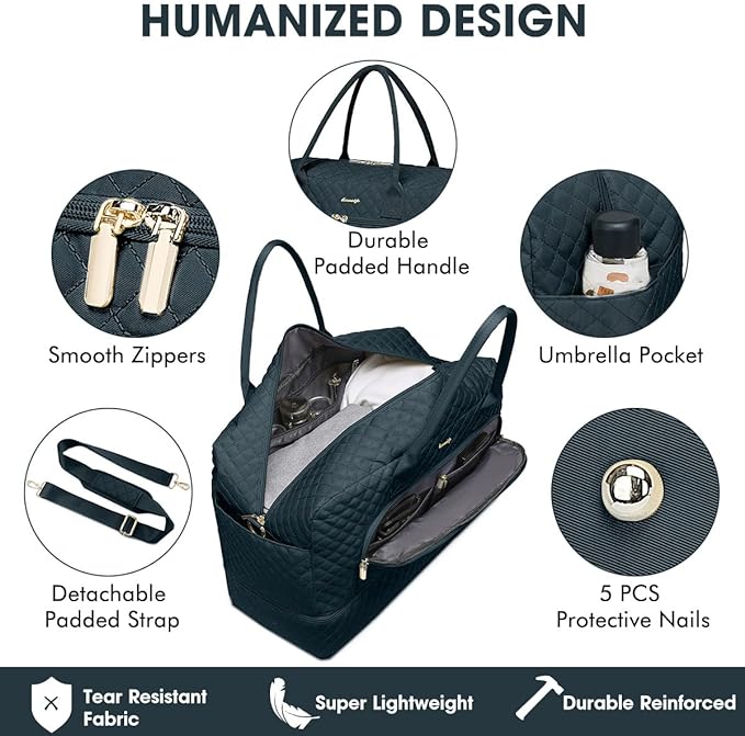 Travel Duffle Bag Weekender for Women - 38L Carry-On Overnight Bag Personal Item Bag with Shoe Compartment & Wet Pocket Weekend Tote Bags with Toiletry Bag Hospital Bags for Labor and Delivery