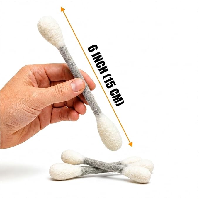 Glaciart One Swabs Cat Toys with Catnip - 6 Pk | Durable for Chew, Cute Cat Toys Interactive Kitty for Boredom, Exercise, & Play | Filled w/Organic Catnip for Anxiety & as Digestive Aid | Gift Idea