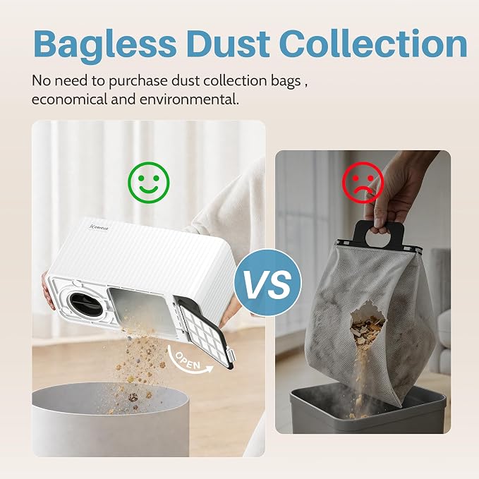 Touchless Vacuum Automatic Dustpan, 20Kpa Suction, Compact Baggless Design | Ultra Fast Hair Vacuum for Salons Pet Hair Food Dirt Home Kitchen, Corded Space-Saving Electric Canister Vacuum Cleaner