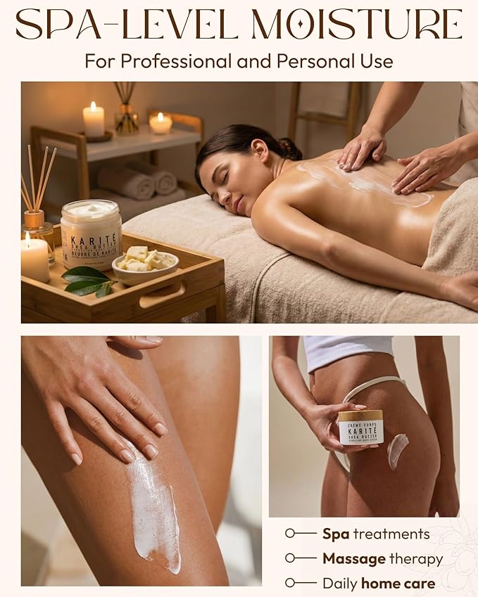Karité Crème Corps Shea Butter Body Cream | Hydrating Moisturizer for Dry & Sensitive Skin | Dermatologist-Formulated and Approved | Cruelty-free & Hypoallergenic for all Skin Types- 129.85floz