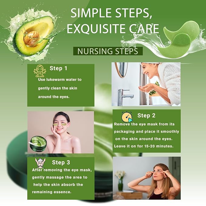 Eye Pad Mask - Eye Pads Reduce Dark Circles, Puffiness, Wrinkles, And Bags, Eye Pads Suitable for All Skin Types, Especially Dry, Sensitive, and Nourishing Eye Skin, 60 Pieces