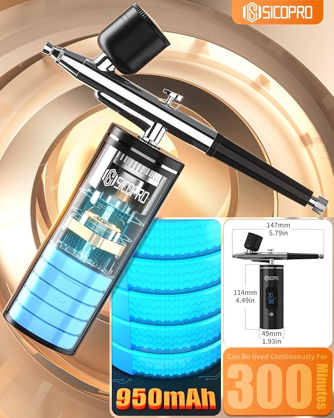 Airbrush Kit, Cordless Airbrush for Nails, Air Brush Kit With Air Compressor for Models/Shoes/Cakes/Hair, Air Brush Guns For Painting