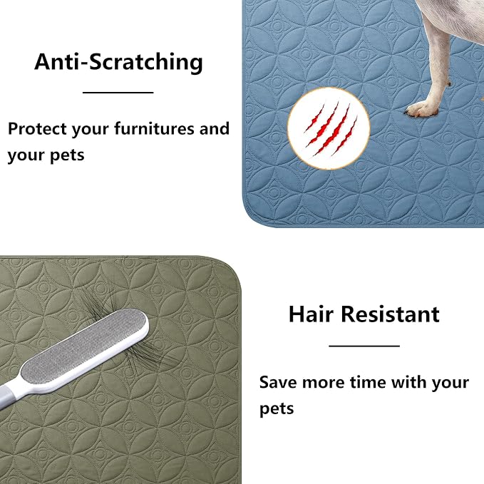 Waterproof Couch Cover for Dogs - Washable Pets Furniture Protector | TPU Leak-Proof Liner, Lightweight & Reversible, Fits Chair, Sofa, Bed, 52" x 82" , Lightblue/Green