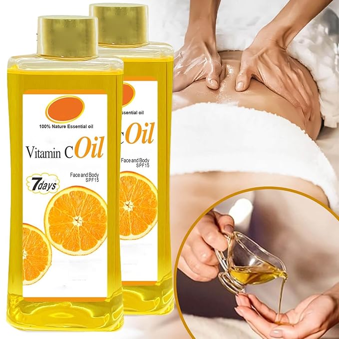 200ml Vitamin C Oil for Skin Brightening - Organic Vitamin C Oil for Face & Body - Soft 7 Body Oil, Moisturizing