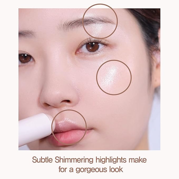 Espoir Be Glow Shading Stick Highlighter #2 Moonlight│Creamy Solid Texture & Smooth Gliding on Face with Hyaluronic Peptide, Natural Contour Color for Daily Radiant Makeup, Subtle Shimmering