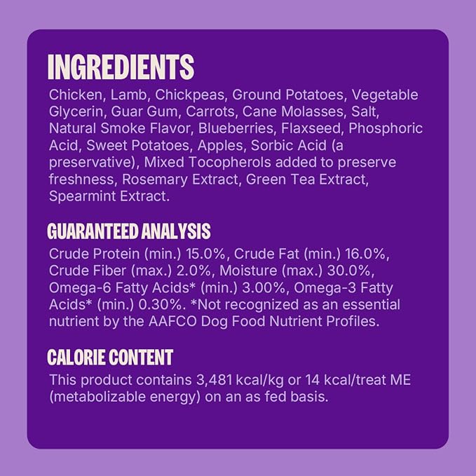 Wellness Rewarding Life Soft Dog Training Treats, Natural, Grain Free, Chicken and Lamb Recipe, 6 oz Bag