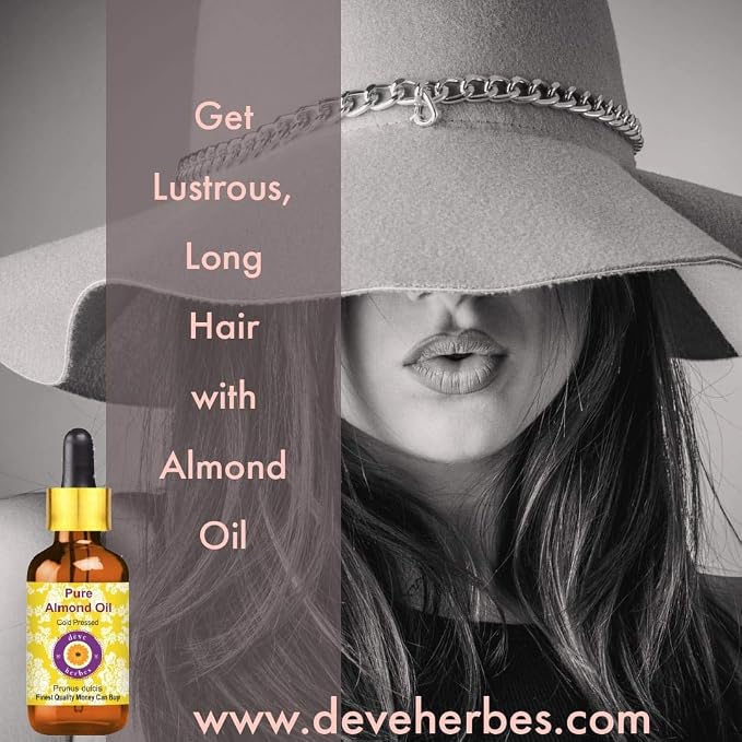 dève herbes Pure Almond Oil (Prunus dulcis) with Glass Dropper Cold Pressed 5ml (0.16 oz)