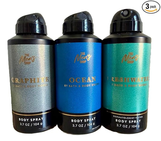 Bath & Body Works The Men's Shop Body Spray - Pack of 3 (Graphite, Ocean, Freshwater)