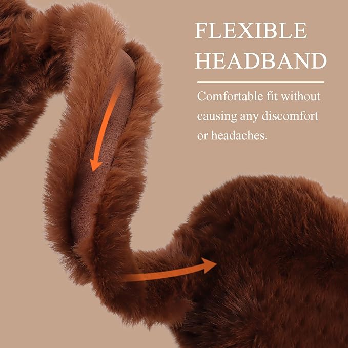 Zsedrut Winter Women Earmuff Foldable Ear Warmer Fluffy Ear Cover Warm Outdoor